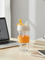 Orange Grip Glass Sipper with Built-In Straw - The Golden Theory