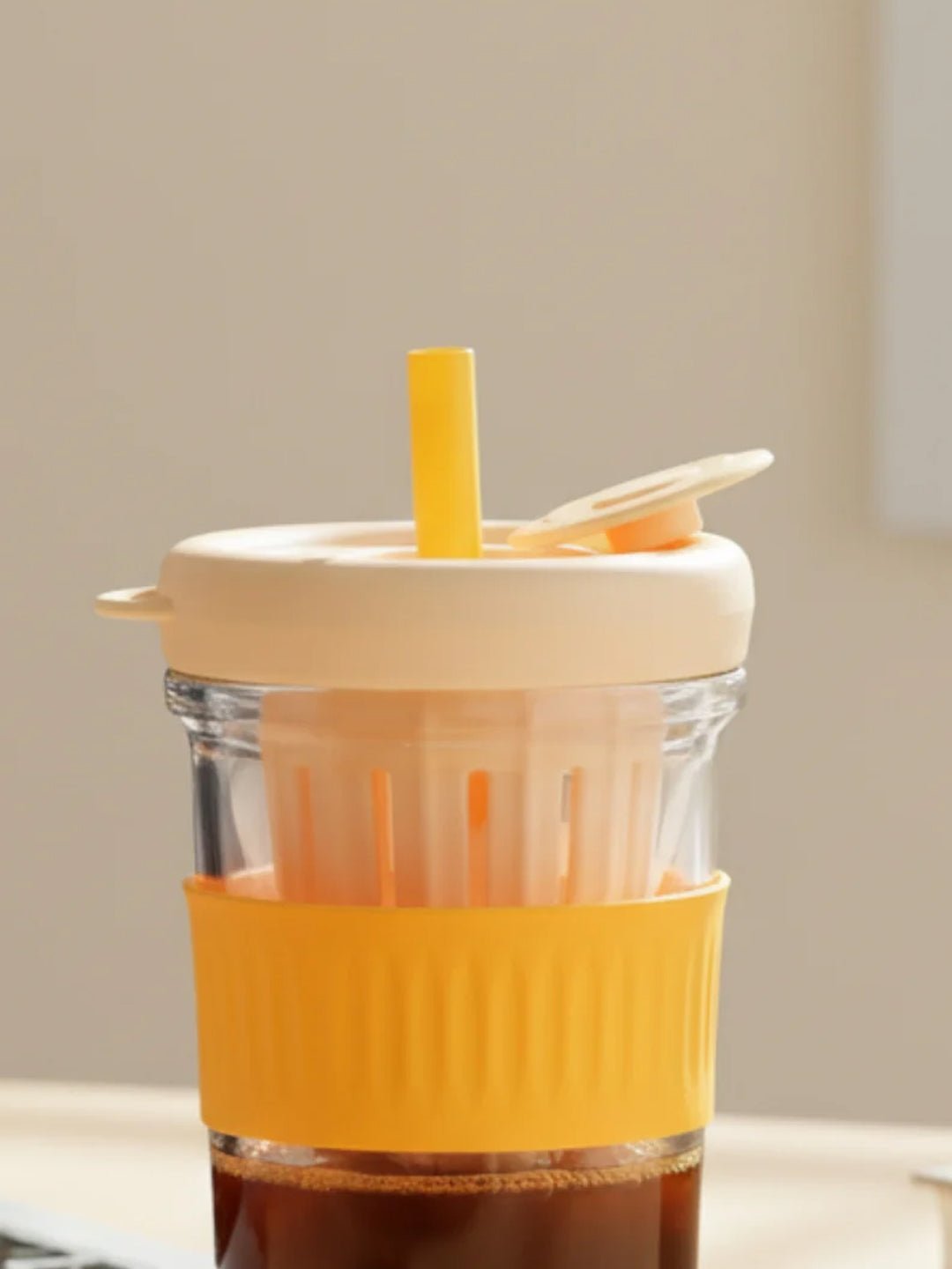 Orange Silicone Grip Sipper with Infuser Secondary image