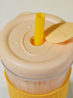 Orange Silicone Grip Sipper with Infuser - The Golden Theory