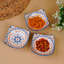 Orange & White Floral Square Ceramic Bowls Set of 3 - The Golden Theory