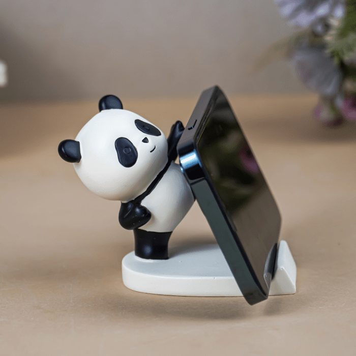 Panda-Shaped Phone Holder in Black and White - The Golden Theory