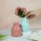 Pastel Blue Ceramic Decorative Vase - The Golden Theory