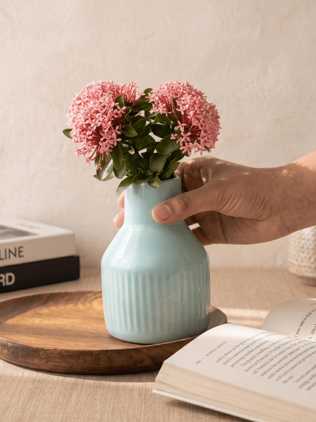 Pastel Blue Ceramic Decorative Vase Secondary image