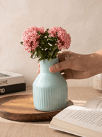 Pastel Blue Ceramic Decorative Vase - The Golden Theory