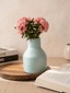 Pastel Blue Ceramic Decorative Vase - The Golden Theory