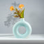 Pastel Blue Circular Vase with Open Center - The Golden Theory