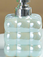 Pastel Blue Glossy Cloud-Inspired Ceramic Soap Dispenser - The Golden Theory