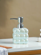 Pastel Blue Glossy Cloud-Inspired Ceramic Soap Dispenser - The Golden Theory