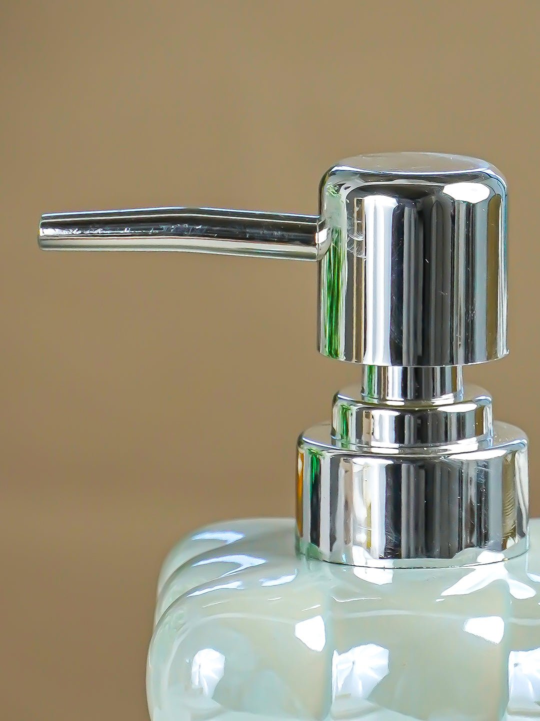 Pastel Blue Glossy Cloud-Inspired Ceramic Soap Dispenser - The Golden Theory