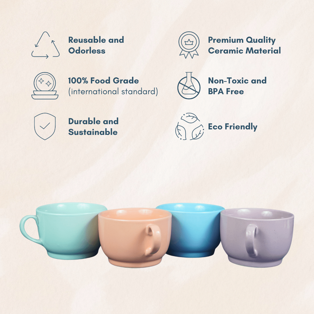 Pastel Peach Teacup - The Golden Theory