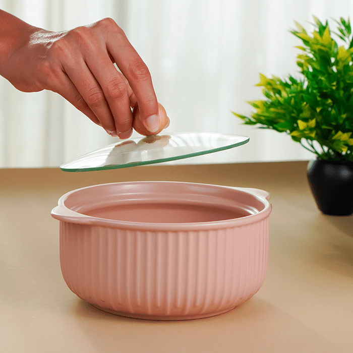 Pink Blossom Ceramic Casserole - The Golden Theory