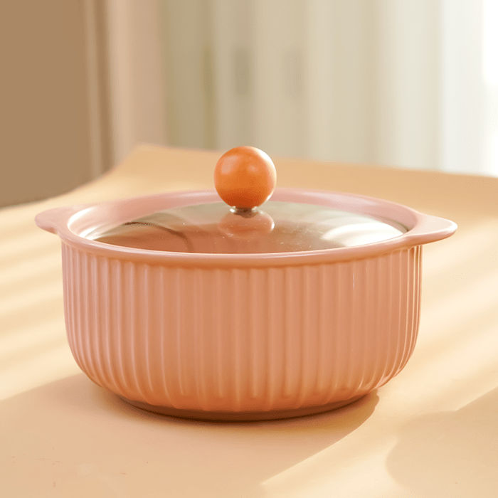 Pink Blossom Ceramic Casserole - The Golden Theory