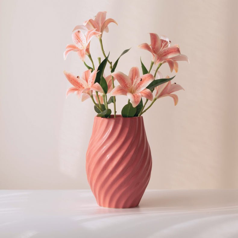 Pink Ceramic Flower Vase - The Golden Theory