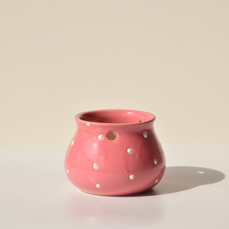 Pink Ceramic Matka Shaped Planter Secondary image