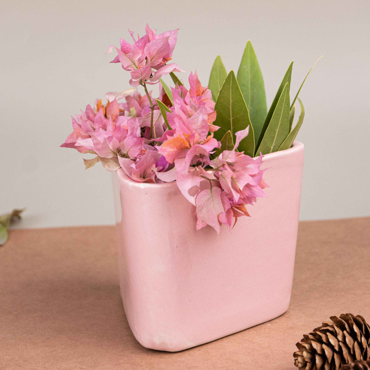 Pink Ceramic Triangle Planter Main image