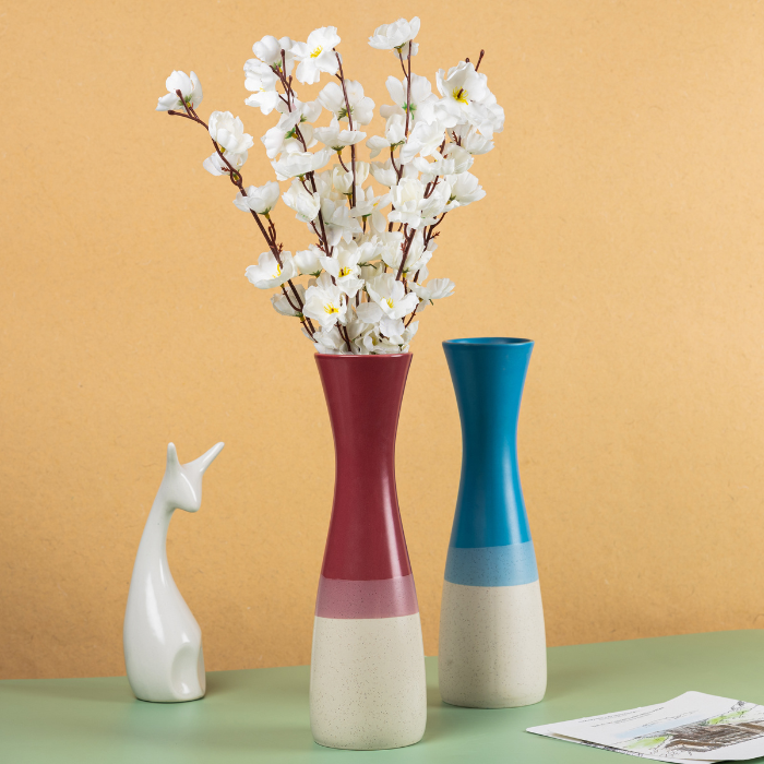 Pink Dual Color Shaded Long Flower Vase