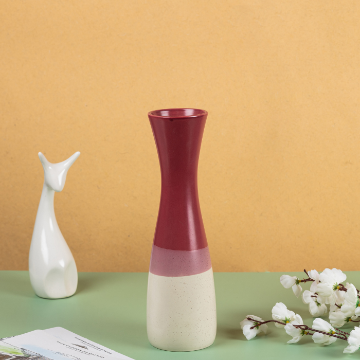 Pink Dual Color Shaded Long Flower Vase