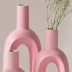 Pink Oval Shaped Ceramic Flower Vase | Set of 3