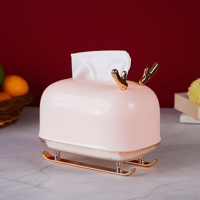 Pink Tissue Holder with Butterfly Accent - The Golden Theory Main image