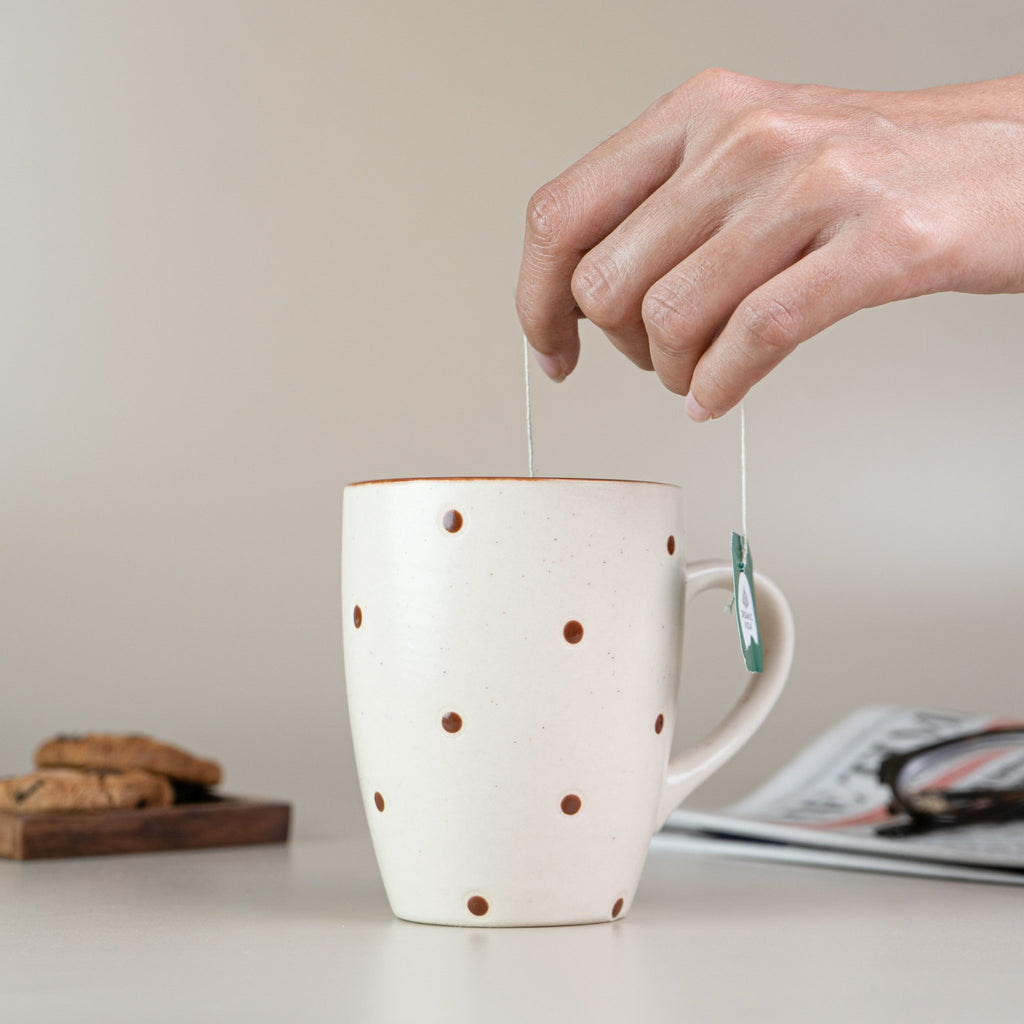 Polka Dots Handmade Coffee Mug - The Golden Theory
