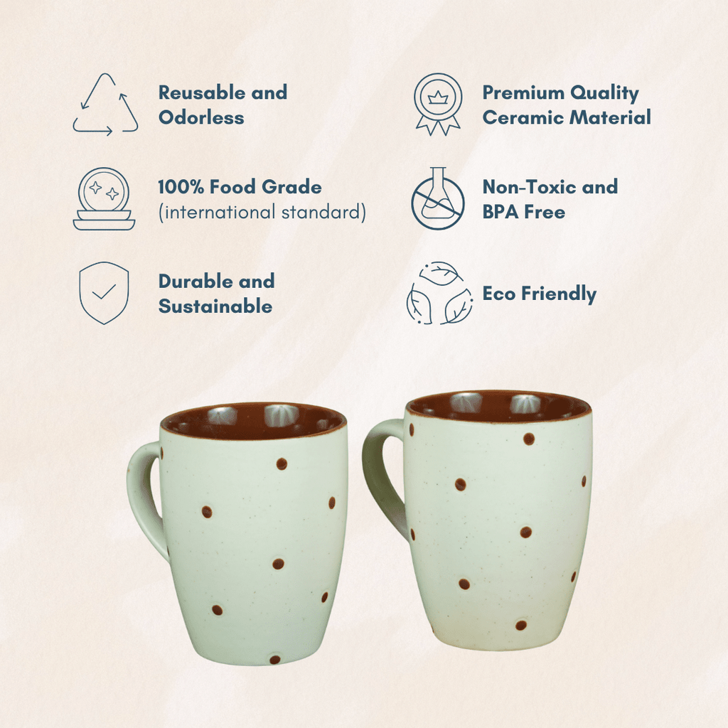 Polka Dots Handmade Coffee Mug - The Golden Theory