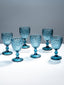 Premium Blue Textured Stemmed Glasses – Set of 6 - The Golden Theory