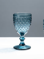 Premium Blue Textured Stemmed Glasses – Set of 6 - The Golden Theory