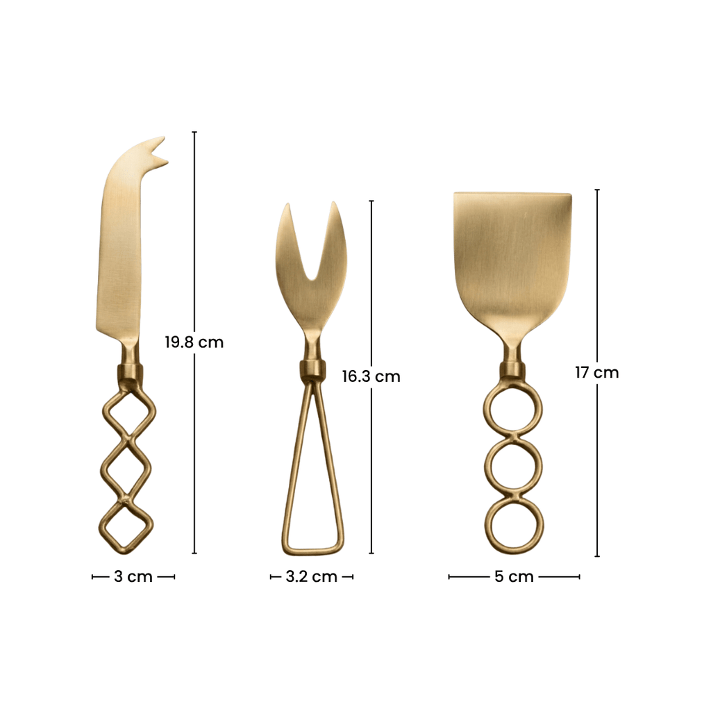Premium Gold Cheese Knife Set of 3 - The Golden Theory