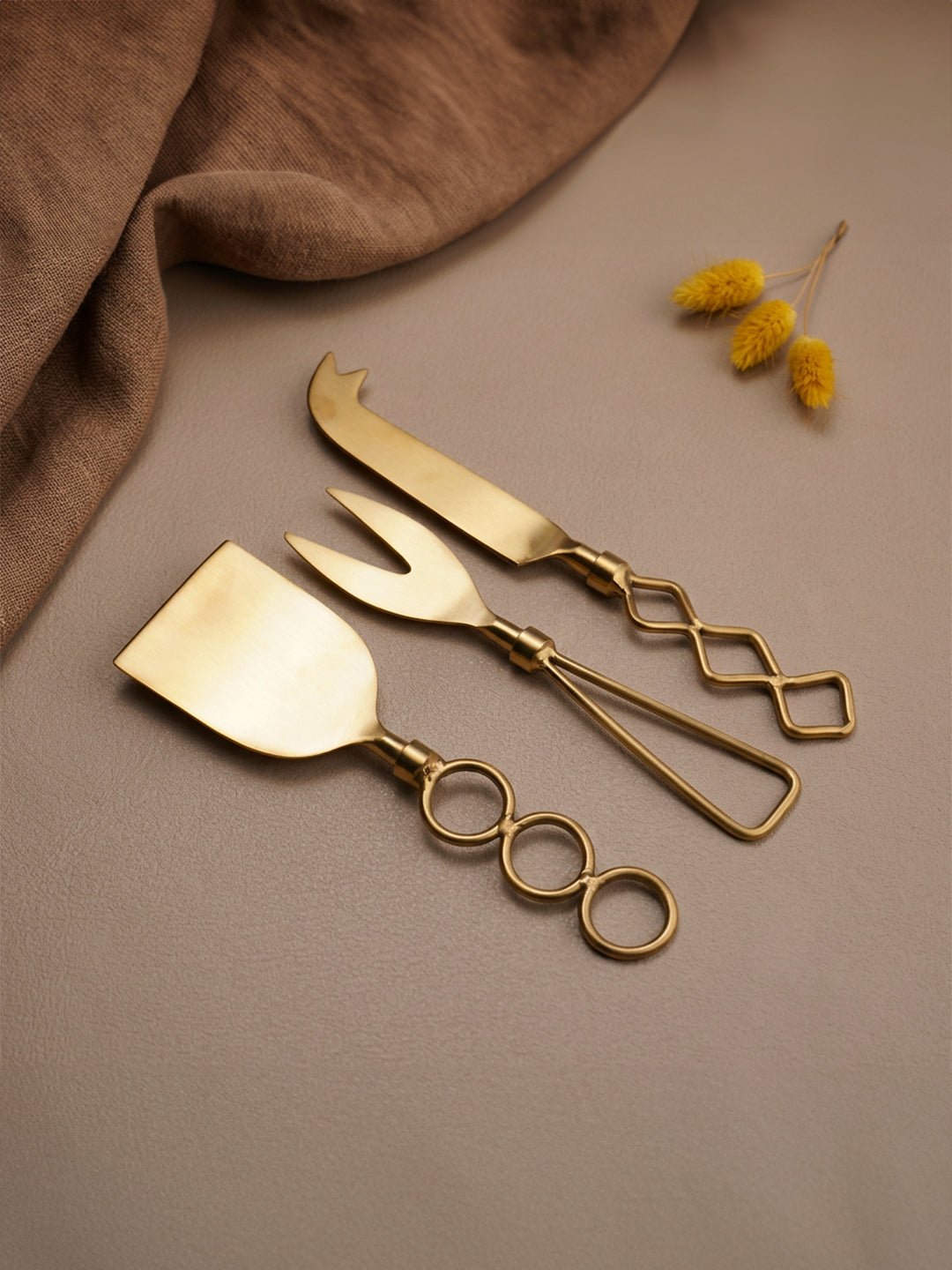Premium Gold Cheese Knife Set of 3 - The Golden Theory