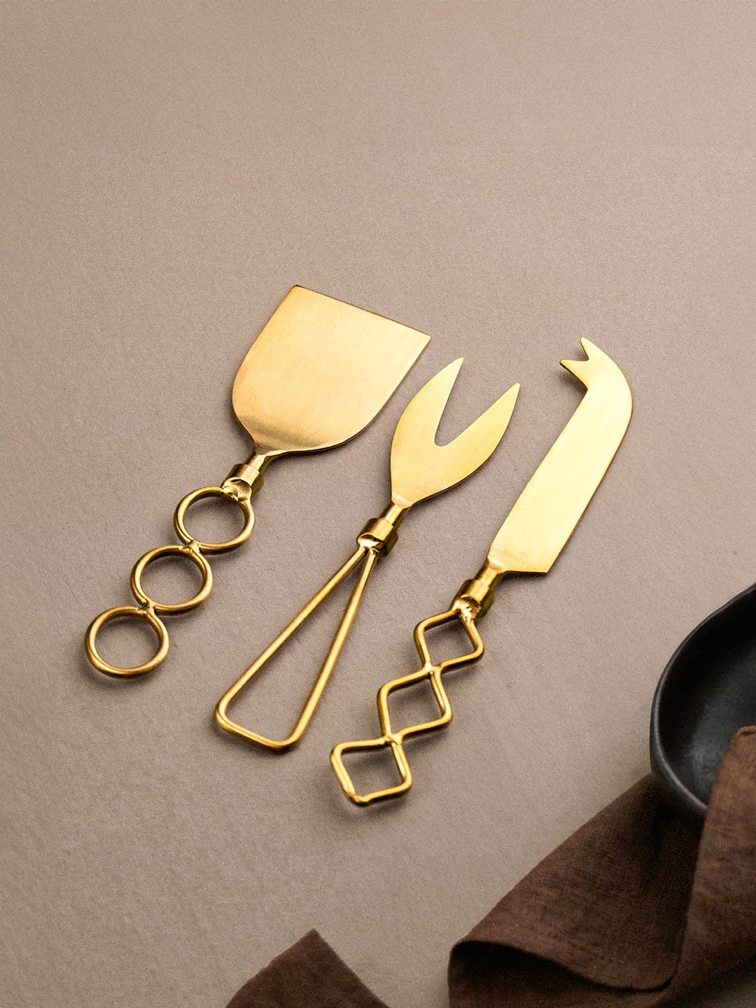 Premium Gold Cheese Knife Set of 3 - The Golden Theory Main image