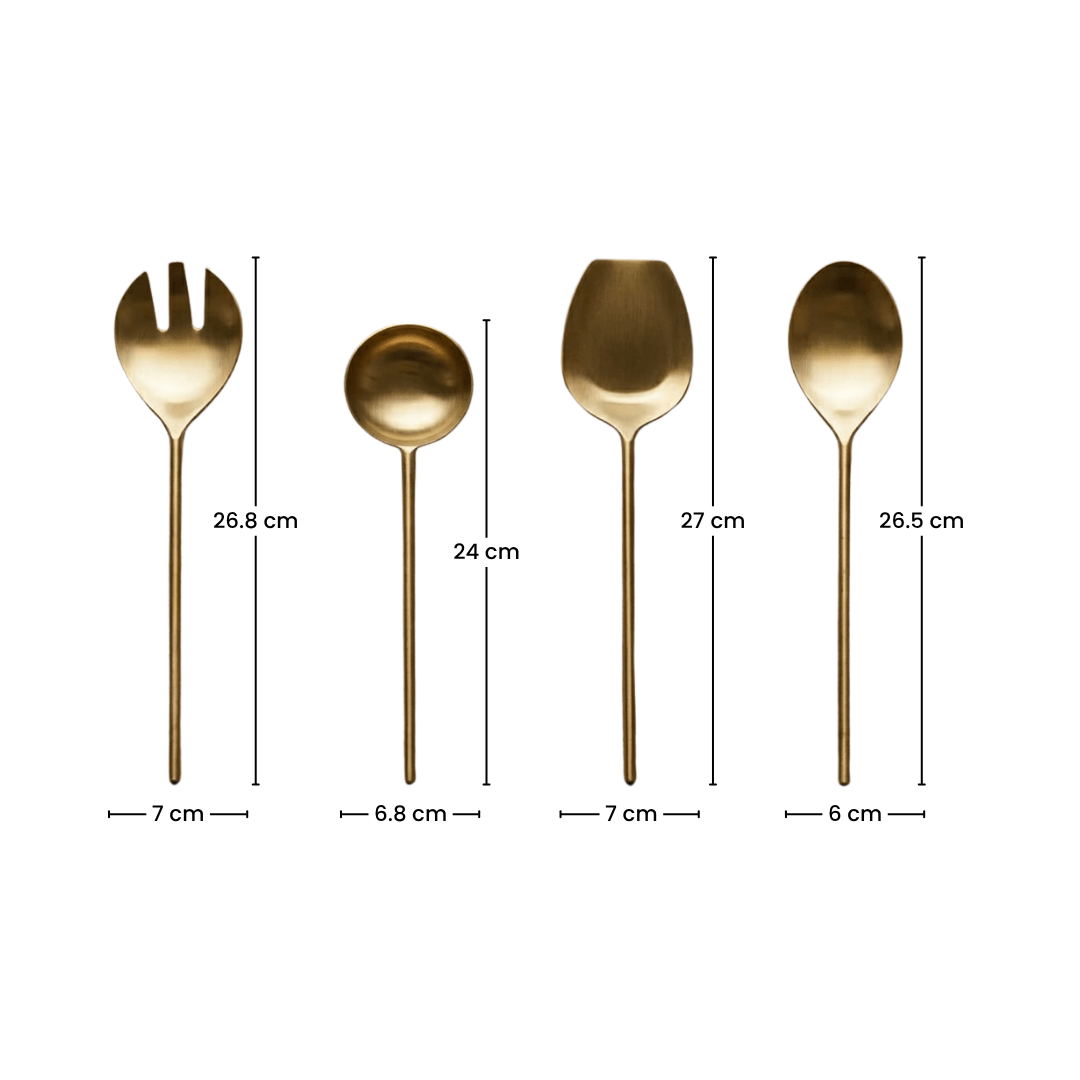 Premium Gold Serving Utensil Set of 5 - The Golden Theory