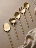 Premium Gold Serving Utensil Set of 5 - The Golden Theory
