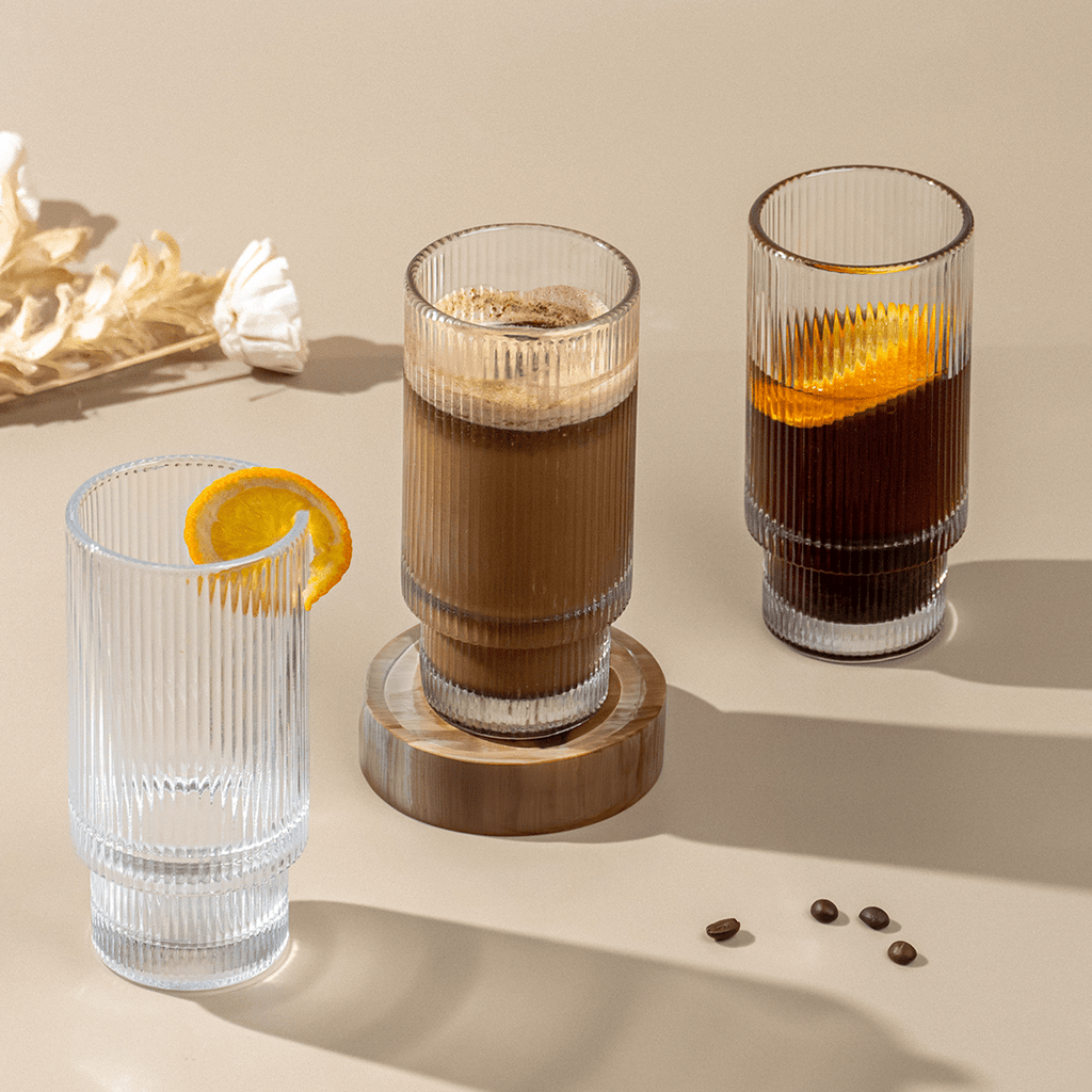 Premium Textured Drinking Glasses – Set of 6 - The Golden Theory