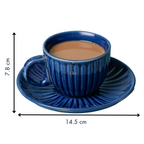Prussian Tea Cup and Saucer | Blue