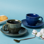 Prussian Tea Cup and Saucer | Blue