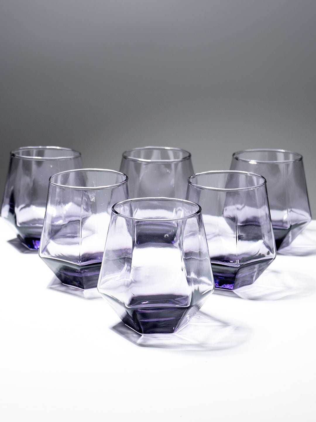 Purple Modern Geometric Glass Tumbler Set – 6-Piece - The Golden Theory