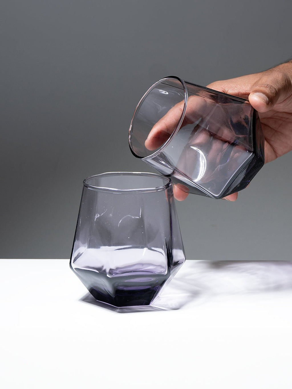 Purple Modern Geometric Glass Tumbler Set – 6-Piece - The Golden Theory