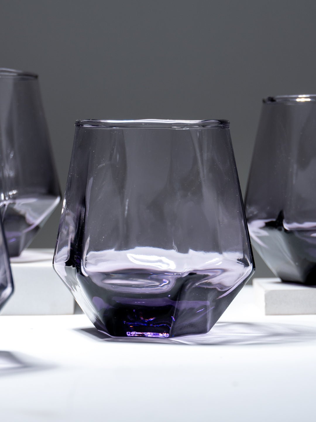 Purple Modern Geometric Glass Tumbler Set – 6-Piece - The Golden Theory