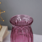 Purple Ribbed Glass Vase with Vintage Charm - The Golden Theory