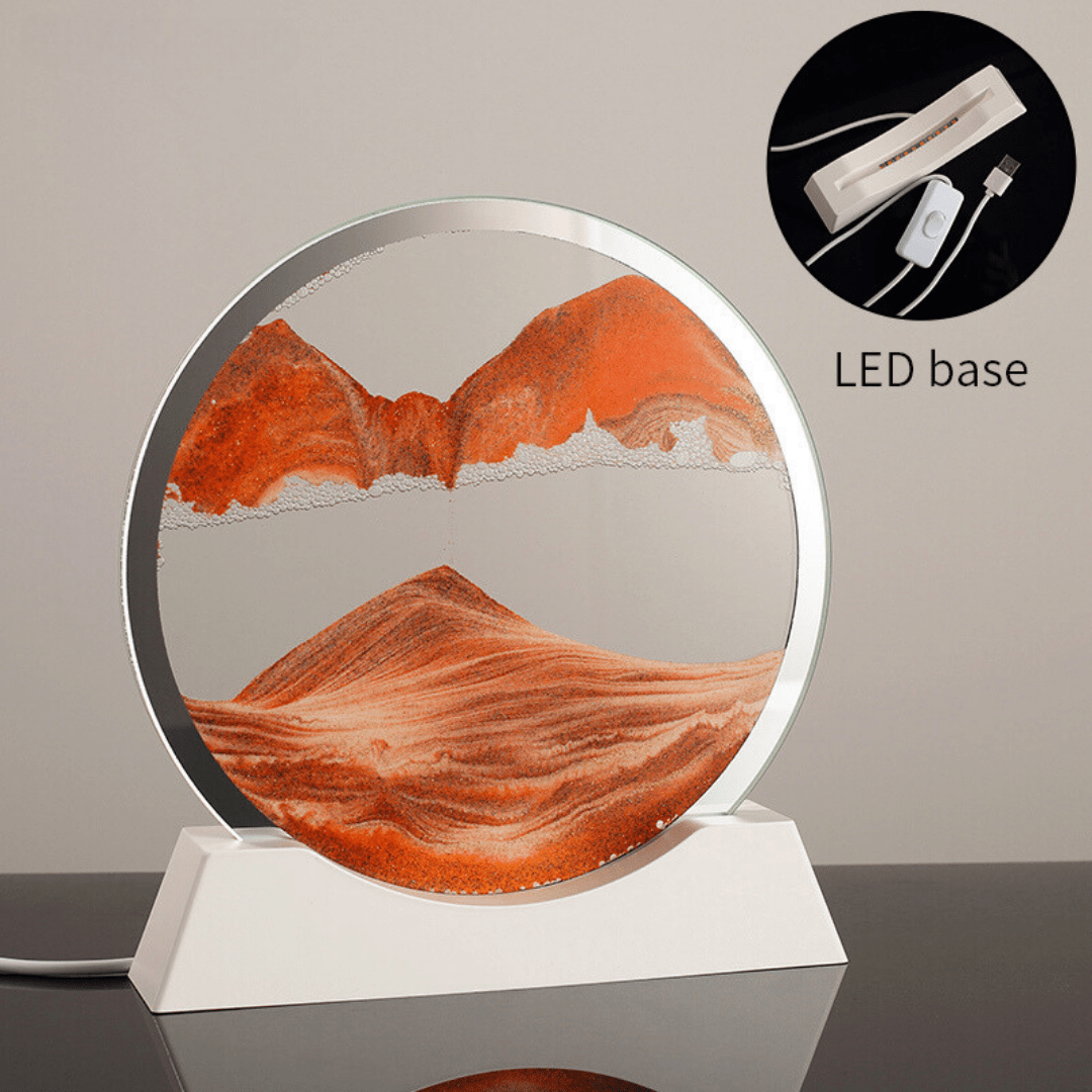 Quicksand painting with LED base | Orange - The Golden Theory Main image