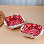 Red and White Mandala Ceramic Baking Dish - The Golden Theory