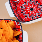 Red and White Mandala Ceramic Baking Dish - The Golden Theory