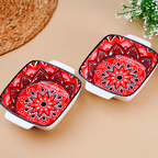 Red and White Mandala Ceramic Baking Dish - The Golden Theory