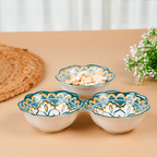 Red & Black Floral Scallop-Edge Ceramic Bowls Set of 3 - The Golden Theory