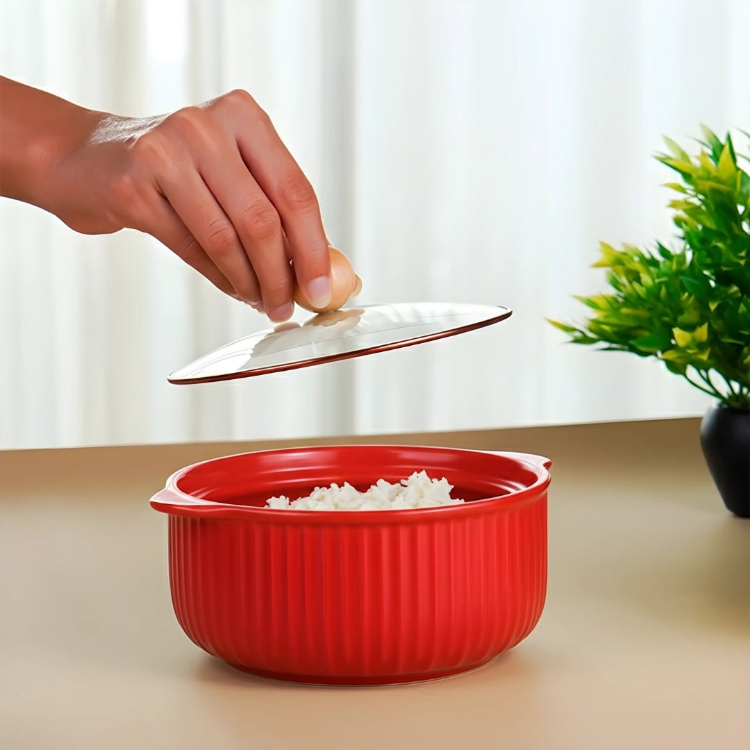 Red Ceramic Casserole - The Golden Theory
