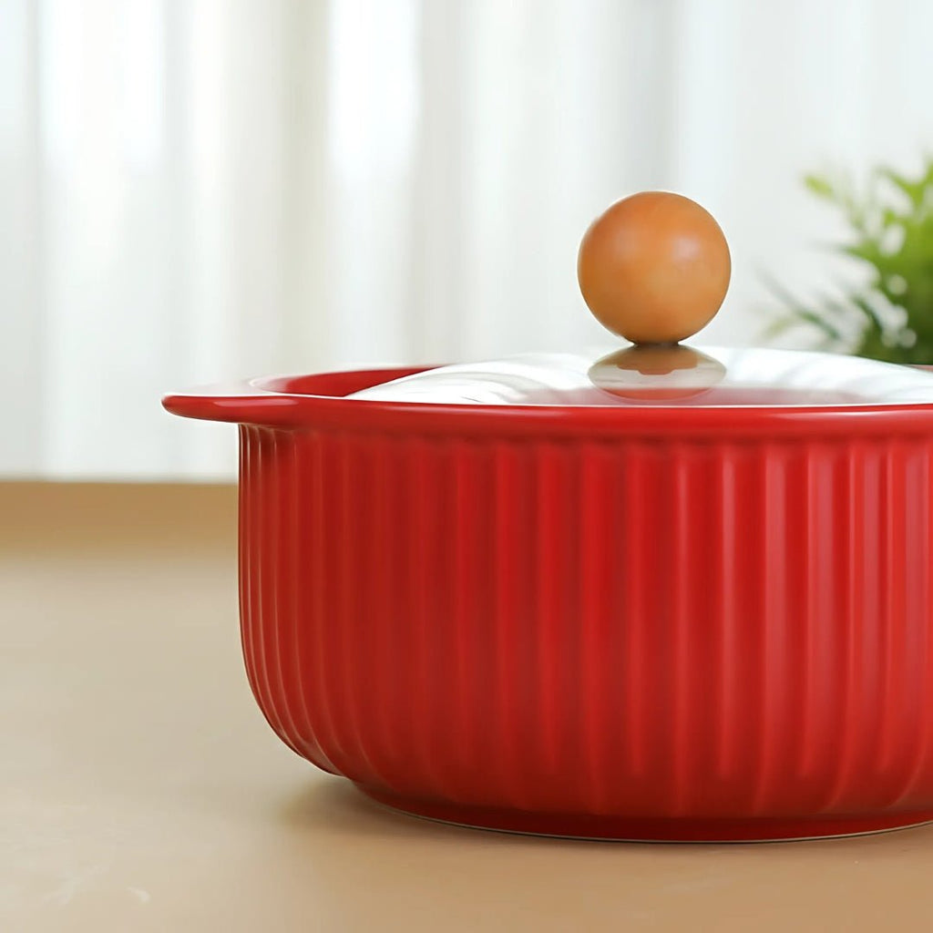Red Ceramic Casserole - The Golden Theory