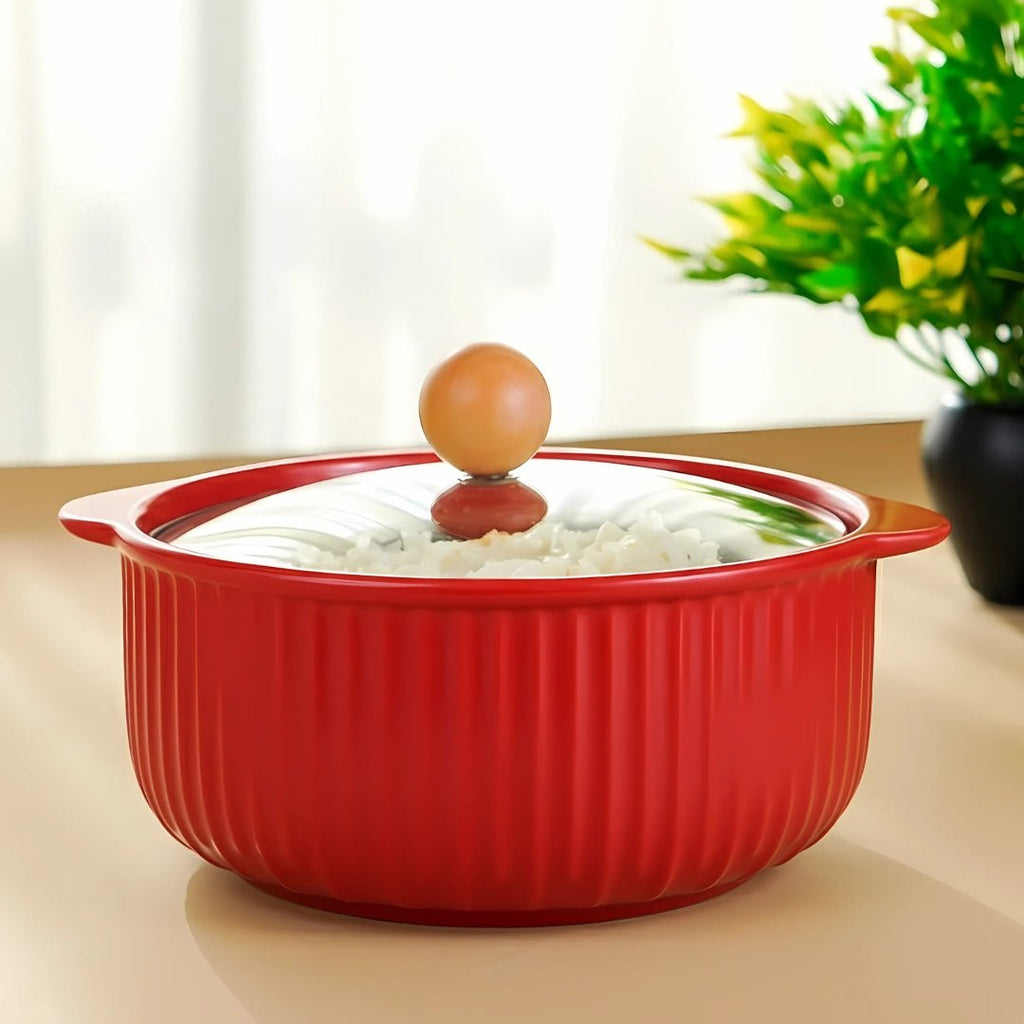 Red Ceramic Casserole - The Golden Theory