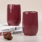 Red Ceramic Lassi Glasses | Set of 2 - The Golden Theory