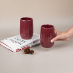 Red Ceramic Lassi Glasses | Set of 2 - The Golden Theory