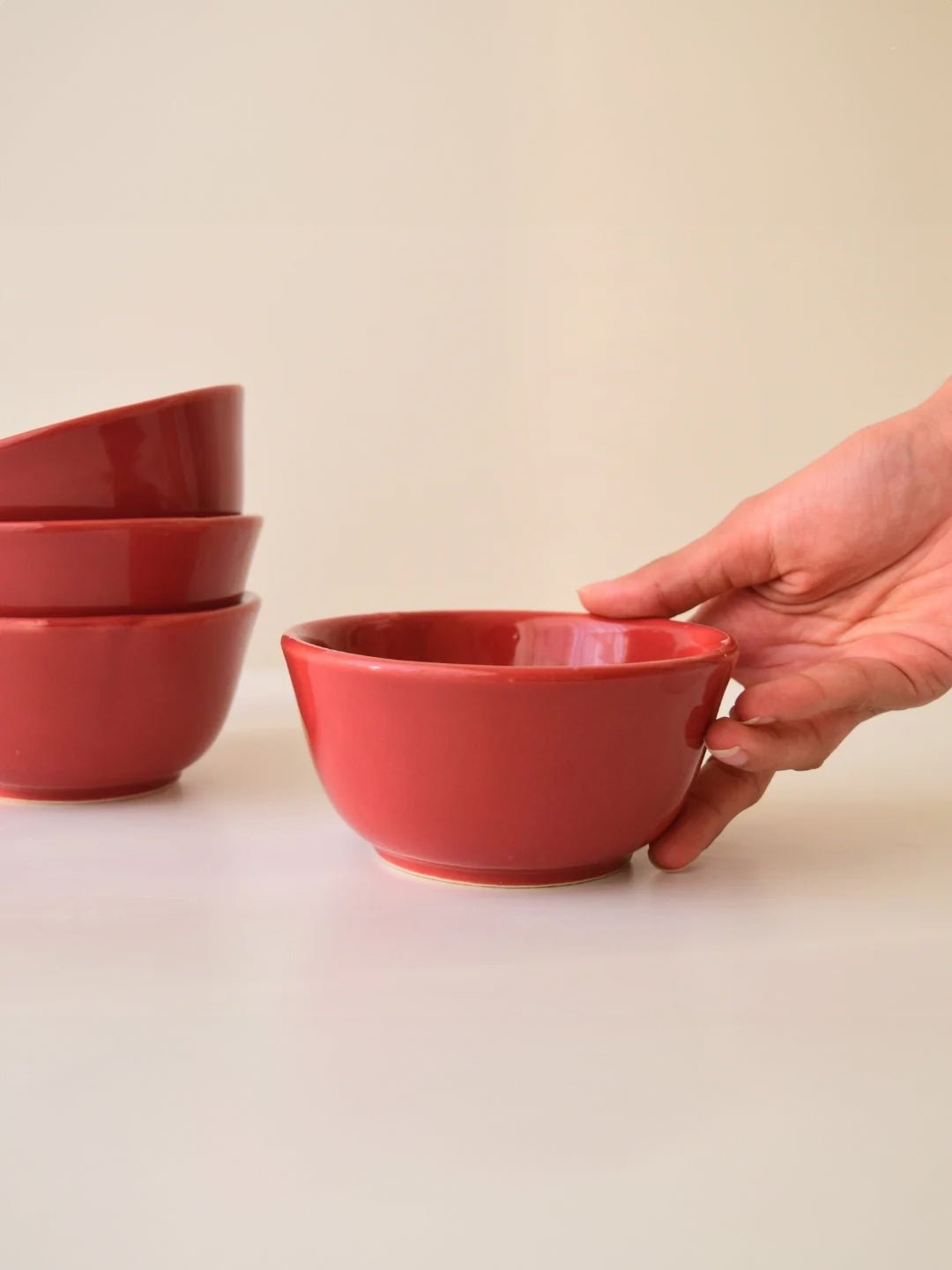 Red Ceramic Small Bowl | Set of 2 Secondary image